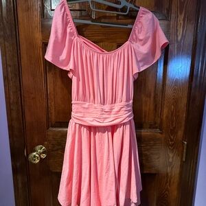 Women’s Pink Off-Shoulder Romper / Dress